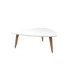 Manhattan Comfort Utopia 17.51" High Triangle Coffee Table with Splayed Legs in White Gloss - Default Title