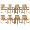 9 Piece Patio Dining Set Solid Wood Acacia - Brown