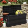 vidaXL Patio Storage Box Black 46.1"x17.7"x22" - Black