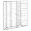 vidaXL Trapezium Gabion Raised Bed Galvanized Steel 39.4"x7.9"x39.4" - Silver