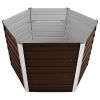 vidaXL Garden Raised Bed Brown 50.8"x50.8"x30.3" Galvanized Steel - Brown