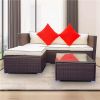 3 Piece Patio Sectional Wicker Rattan Outdoor Furniture Sofa Set - CRâˆšÃ ME