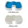 Gel Memory Foam U-shaped Seat Cushion Massage Car Office Chair for Long Sitting Coccyx Back Tailbone Pain Relief Gel Cushion Pad - Short plush grey -