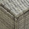 vidaXL Patio Storage Box Poly Rattan 70.9"x35.4"x29.5" Gray - Grey