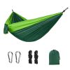 1pc Outdoor Camping Hammock; Portable Nylon Parachute Hammock 106*55in - 106*55in Dark Green Fruit Green