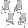 5 Piece Patio Dining Set with Folding Chairs Steel Anthracite - Anthracite