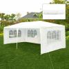 10 x 20 Feet Outdoor Party Wedding Canopy Tent with Removable Walls and Carry Bag - white