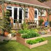 3 Tier Elevated Wooden Vegetable Garden Bed - as show