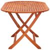 vidaXL Folding Patio Table 63"x33.5"x29.5" Solid Eucalyptus Wood - Brown