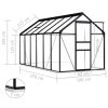 vidaXL Greenhouse with Base Frame Anthracite Aluminum 75.7 ftÂ¬â‰¤ - Anthracite