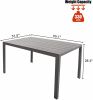 6 Person Outdoor Dining Table;  Patio Rectangle Aluminum Table;  Gray - KM0612