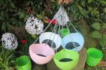 Self-Watering Pot with Drainer Indoor Outdoor Hanging Planter - Blue