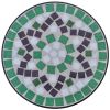 vidaXL Mosaic Side Table Plant Table Green White - Green