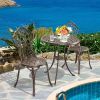 3 Pcs Cast Aluminum Bistro Set - as show