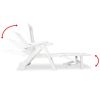 vidaXL Sun Lounger with Footrest Plastic White - White