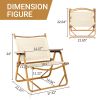 53*55*61cm Medium Size Aluminum Frame 600D Khaki Oxford Cloth Bearing 100kg Imitation Wood Grain Spray Paint Camping Chair Khaki - as picture