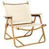 53*55*61cm Medium Size Aluminum Frame 600D Khaki Oxford Cloth Bearing 100kg Imitation Wood Grain Spray Paint Camping Chair Khaki - as picture