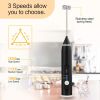 Milk Frother Electric Egg Beater USB Charging Mixer for Coffee Drink Portable; electric mixer - black