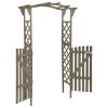 vidaXL Pergola with Gate 45.7"x15.7"x80.3" Gray Solid Firwood - Grey