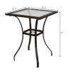 28.5 Inch Outdoor Patio Square Glass Top Table with Rattan Edging - as show