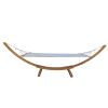 1-Person Hammock with Stand Set for Outside & Inside;  Indoor Outdoor Standalone plywood+canvas - plywood