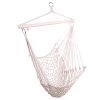 Indoor Outdoor Garden Cotton Hanging Rope Air/Sky Chair Swing Beige Hammocks - Beige