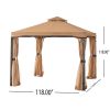 Sonoma Outdoor Curtains With Mosquito Netting 10 x 10 Foot Gazebo - as Pic